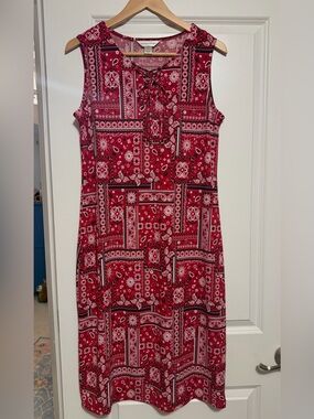 Sleeveless Red Bandana Print Maxi Dress